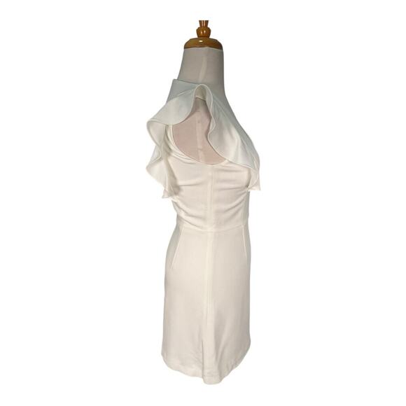 French Connection Summer White Whisper Ruffle V-Neck Mini Dress Size 2 Sleeveles - Picture 6 of 14
